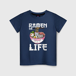 Футболка хлопковая детская Ramen life, цвет: тёмно-синий