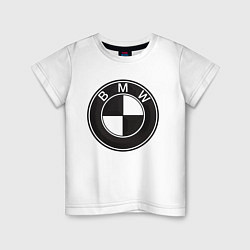 Футболка хлопковая детская BMW LOGO CARBON, цвет: белый