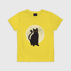 Футболка хлопковая детская Moon Cat, цвет: желтый