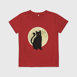 Футболка хлопковая детская Moon Cat, цвет: красный