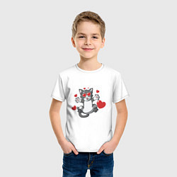 Футболка хлопковая детская Love Cat, цвет: белый — фото 2