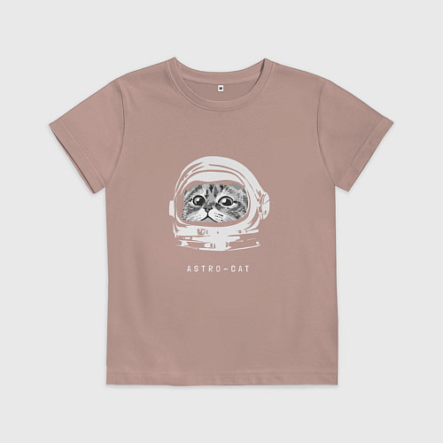 Детская футболка Astro-cat / Пыльно-розовый – фото 1