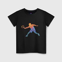 Футболка хлопковая детская Tennis player - man, цвет: черный