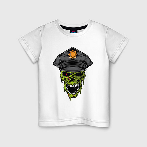 Детская футболка ZOMBI POLICE ЗОМБИ КОП Z / Белый – фото 1