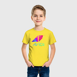Футболка хлопковая детская AVICII RAIBOW, цвет: желтый — фото 2