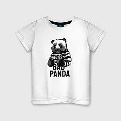 Футболка хлопковая детская Плохая панда, цвет: белый