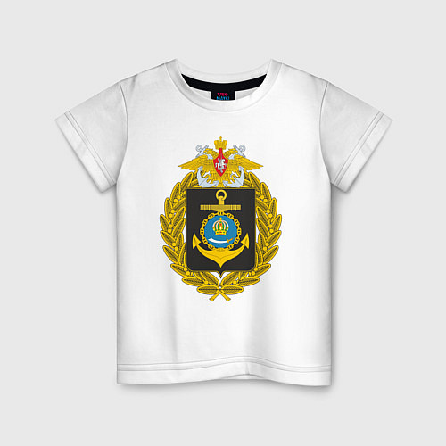 Детская футболка ВМФ КАСПИЙСКАЯ ФЛОТИЛИЯ / Белый – фото 1