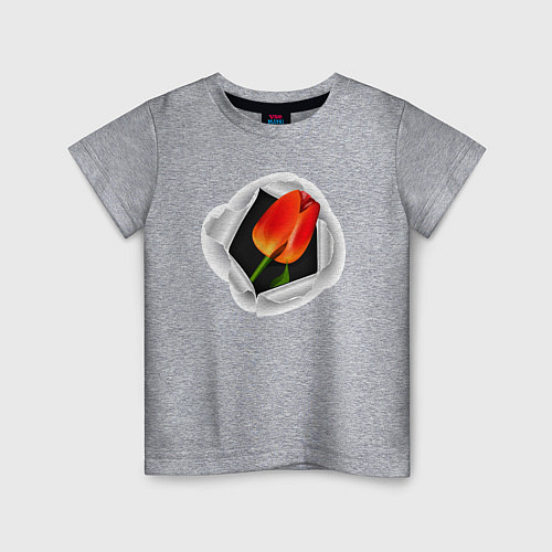 Детская футболка Тюльпан / Меланж – фото 1