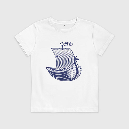 Детская футболка Парусная лодка / Белый – фото 1