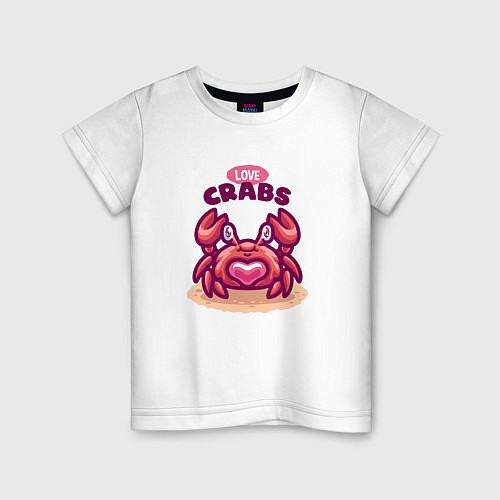 Детская футболка Love crabs / Белый – фото 1