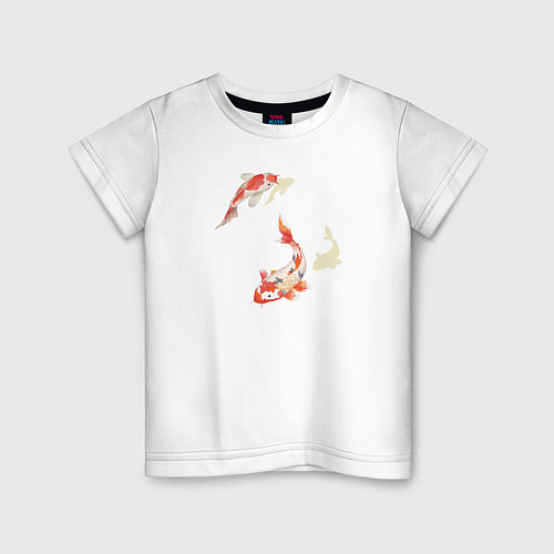 Детская футболка Карпы кои / Белый – фото 1