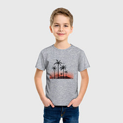 Футболка хлопковая детская Palm tree, цвет: меланж — фото 2