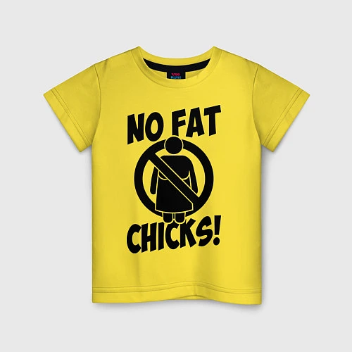 Детская футболка No fat chicks! / Желтый – фото 1
