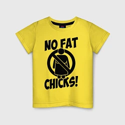 Футболка хлопковая детская No fat chicks!, цвет: желтый