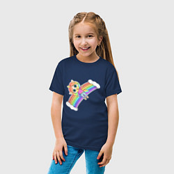Футболка хлопковая детская Единорожка на радуге, цвет: тёмно-синий — фото 2