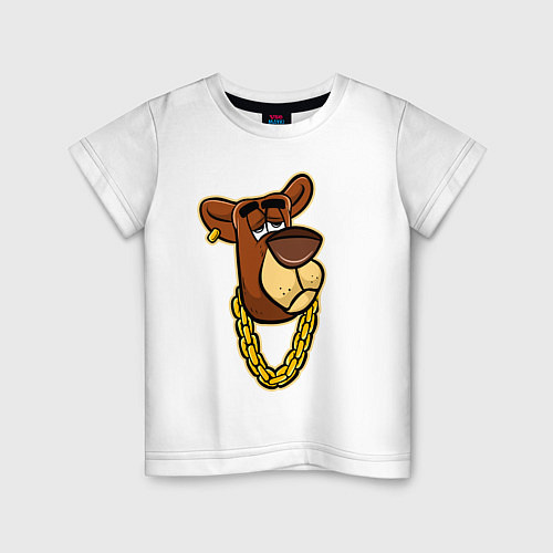 Детская футболка Крутой медведь / Белый – фото 1