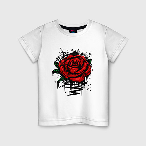 Детская футболка Красная Роза Red Rose / Белый – фото 1