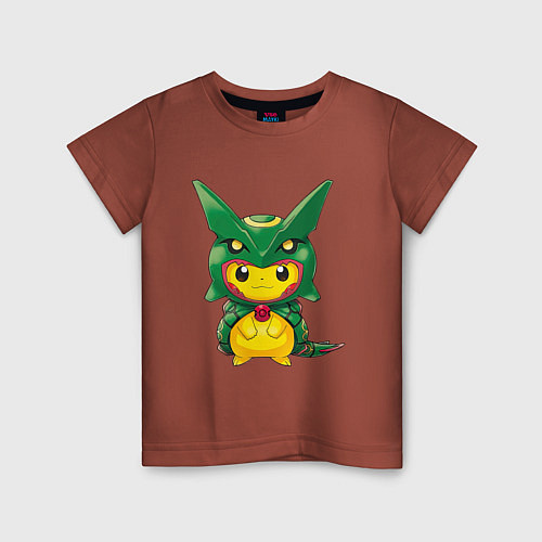 Детская футболка Пикачу в костюме дракона / Кирпичный – фото 1