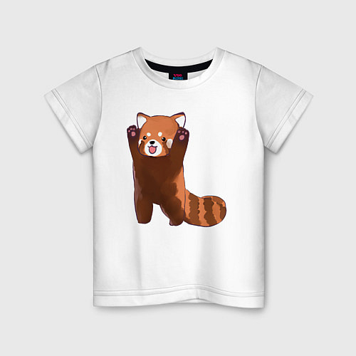 Детская футболка Нападение милой панды / Белый – фото 1