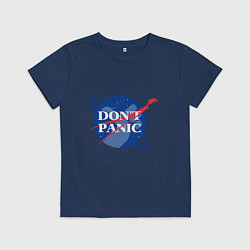 Футболка хлопковая детская Без паники, цвет: тёмно-синий