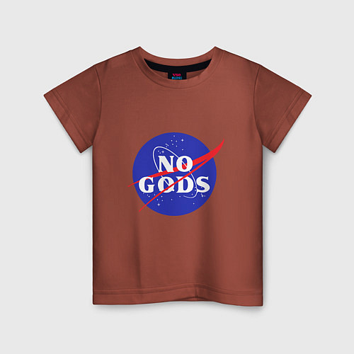 Детская футболка No Gods / Кирпичный – фото 1