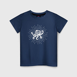 Футболка хлопковая детская Осьминог Octopus, цвет: тёмно-синий