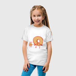 Футболка хлопковая детская Пончики, цвет: белый — фото 2