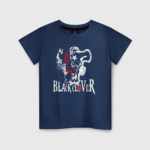 Детская футболка Черные быки белое лого / Тёмно-синий – фото 1