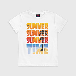 Футболка хлопковая детская SUMMER TIME, цвет: белый