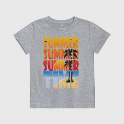 Футболка хлопковая детская SUMMER TIME, цвет: меланж