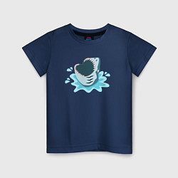 Футболка хлопковая детская Акула, цвет: тёмно-синий