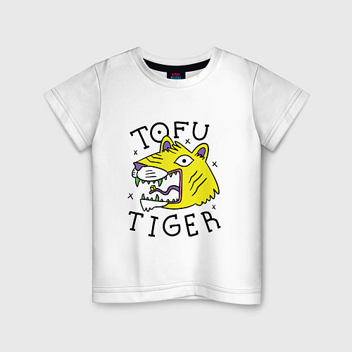 Детская футболка Tofu Tiger Тигр Сыр Тофу / Белый – фото 1