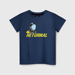 Футболка хлопковая детская Returnal logo, цвет: тёмно-синий