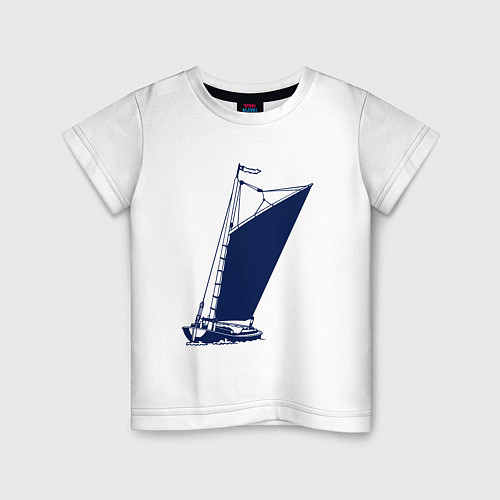 Детская футболка Парусная лодка синяя / Белый – фото 1