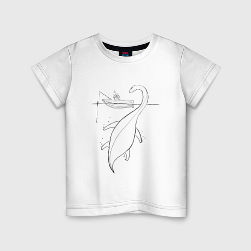 Детская футболка Рыбак и Несси / Белый – фото 1