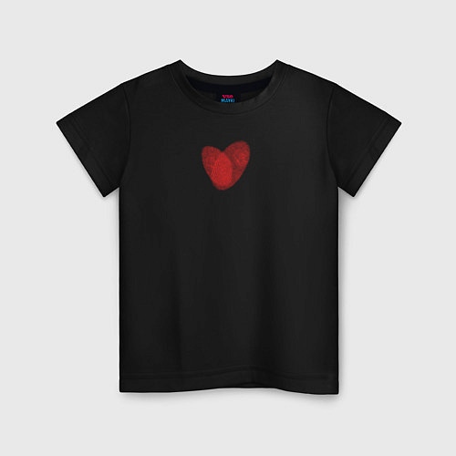 Детская футболка Отпечатки в виде сердца / Черный – фото 1