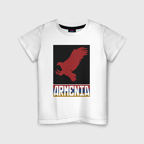 Детская футболка Орёл - Армения / Белый – фото 1
