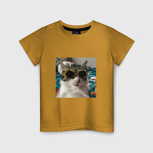Детская футболка Мем про кота / Горчичный – фото 1