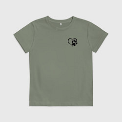 Футболка хлопковая детская Котик, цвет: авокадо