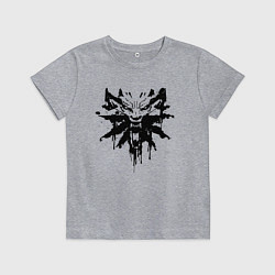 Футболка хлопковая детская The Witcher подтеки лого, цвет: меланж