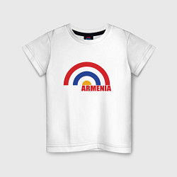 Футболка хлопковая детская Армения Armenia, цвет: белый