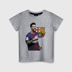 Футболка хлопковая детская Lionel Messi Barcelona Argentina, цвет: меланж