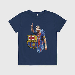 Футболка хлопковая детская Lionel Messi Barcelona Argentina!, цвет: тёмно-синий