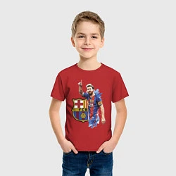 Футболка хлопковая детская Lionel Messi Barcelona Argentina!, цвет: красный — фото 2