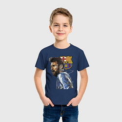 Футболка хлопковая детская Lionel Messi Barcelona Argentina Striker, цвет: тёмно-синий — фото 2