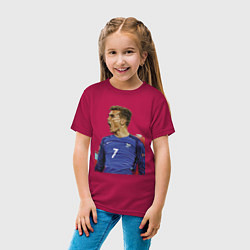 Футболка хлопковая детская Antoine Griezmann, цвет: маджента — фото 2
