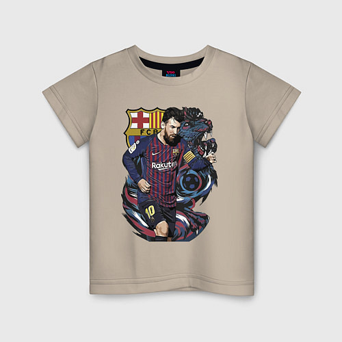 Детская футболка Messi Barcelona Argentina Striker / Миндальный – фото 1