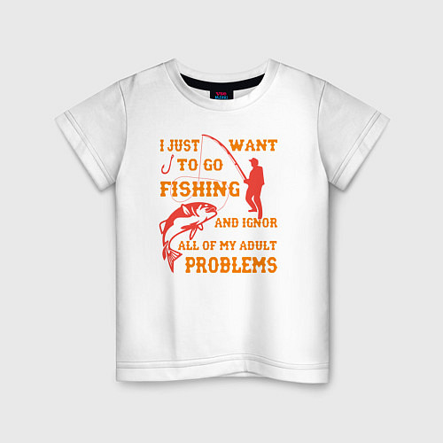 Детская футболка I Want To Fishing / Белый – фото 1