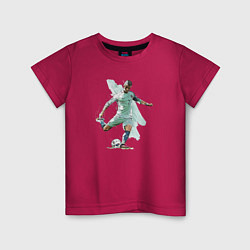 Футболка хлопковая детская Ronaldo Striker Portugal Manchester United, цвет: маджента