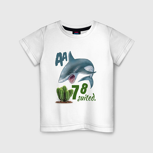 Детская футболка Poker shark / Белый – фото 1